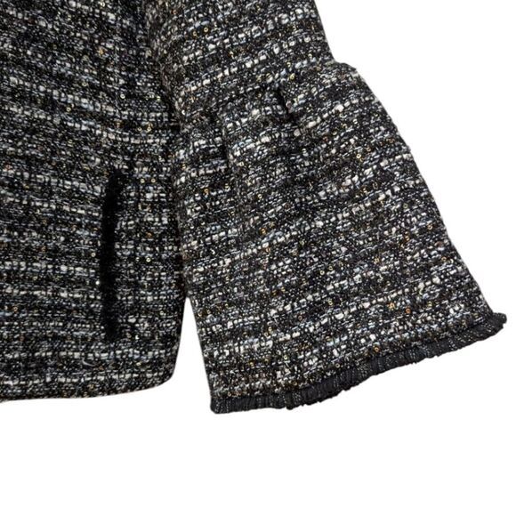 J. Crew Belle Sequin Tweed Jacket Women's Size 0 H2293 Black/White - Picture 6 of 11